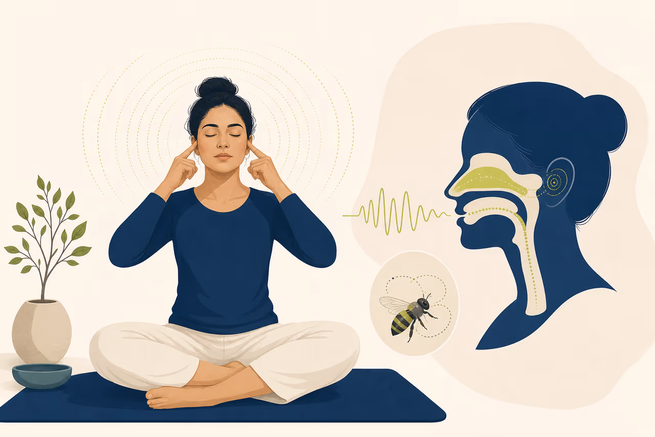 Editorial illustration about what is bhramari breathing.