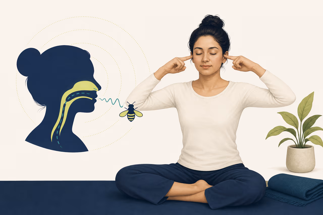 Editorial cover illustration about what is bhramari breathing.