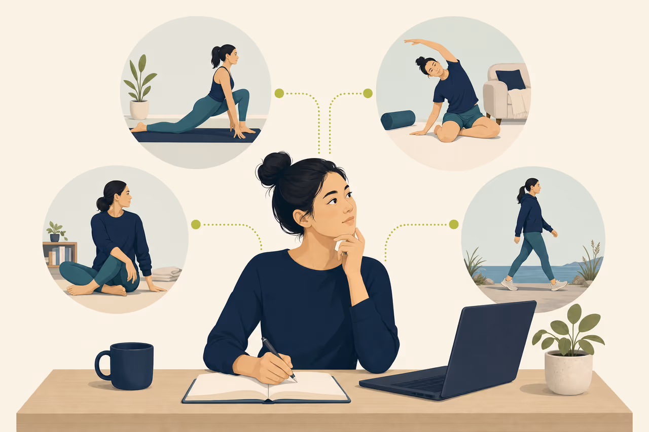 Editorial illustration about how to choose a weekly mobility format.