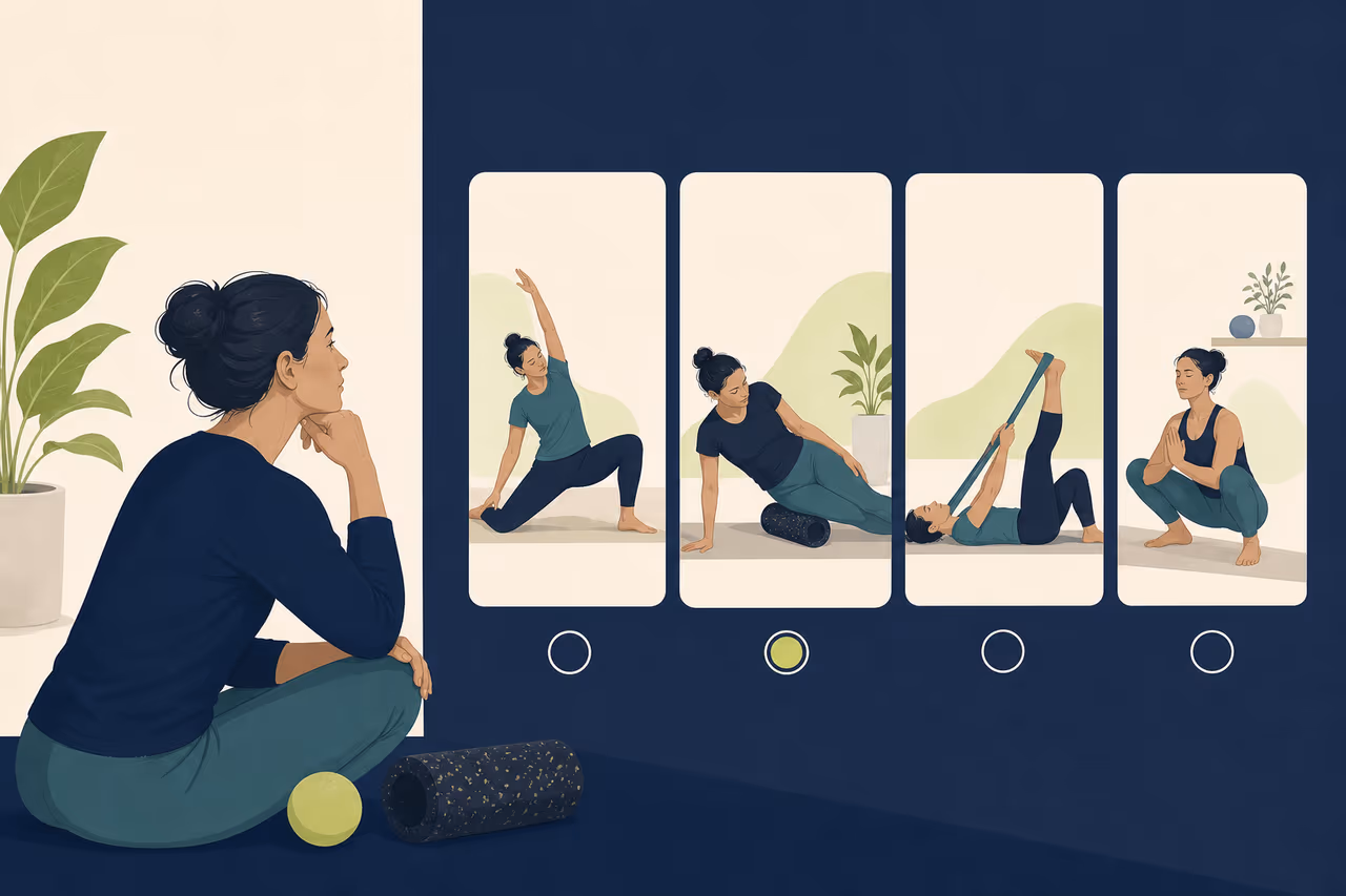 Editorial cover illustration about how to choose a weekly mobility format.