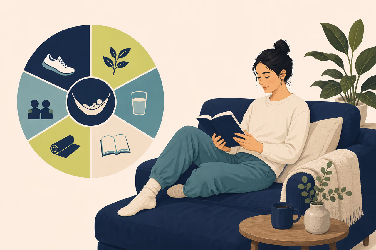 Editorial illustration about how to plan a useful rest day.