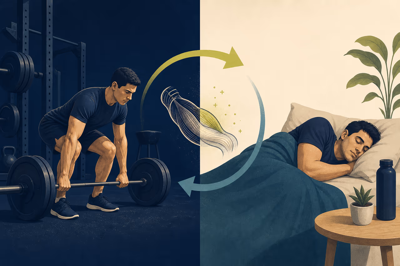Editorial cover illustration about why rest matters in strength training.