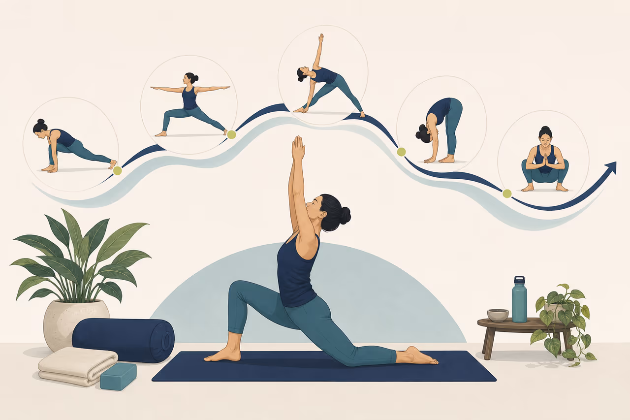 Editorial illustration about what is slow flow yoga.