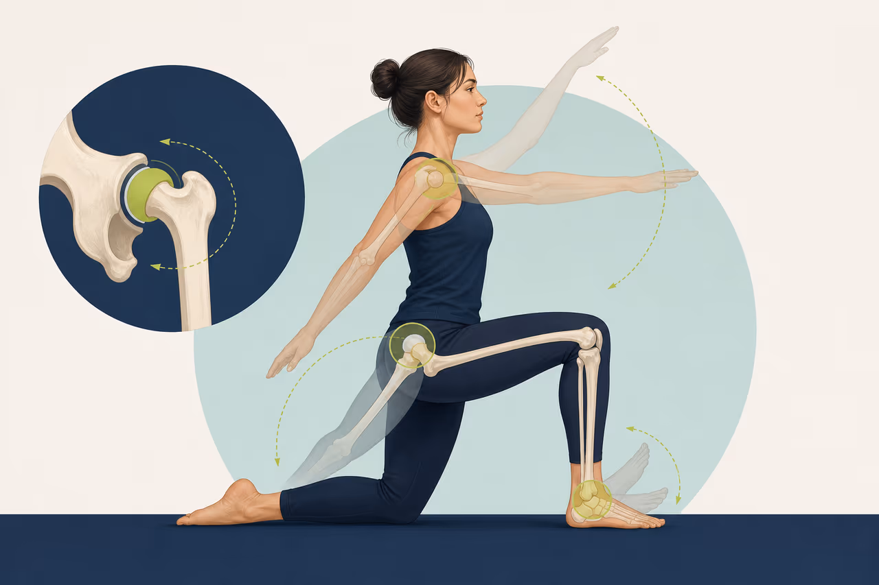 Editorial cover illustration about what joint range of motion means.