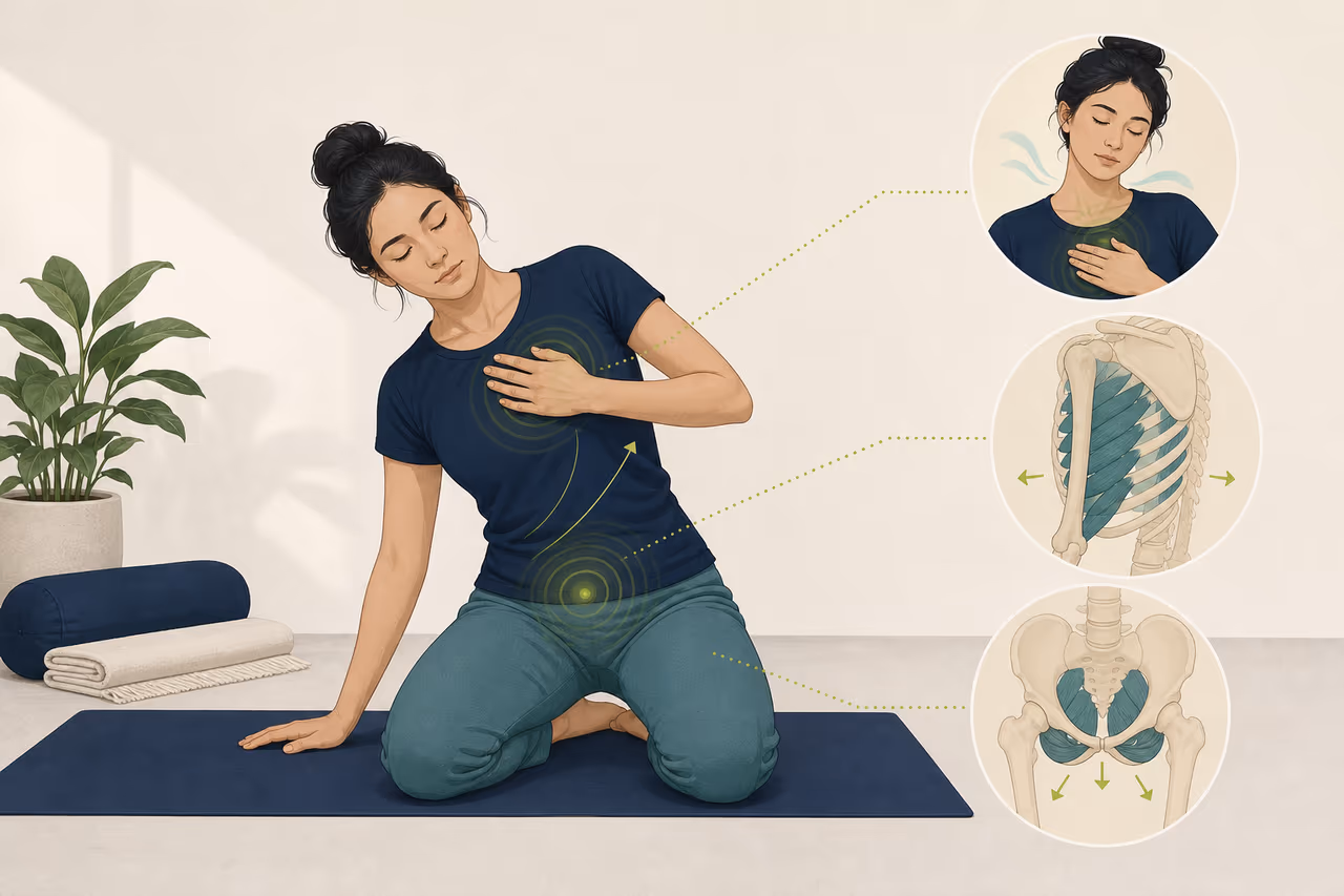 Editorial illustration about what is somatic yoga.