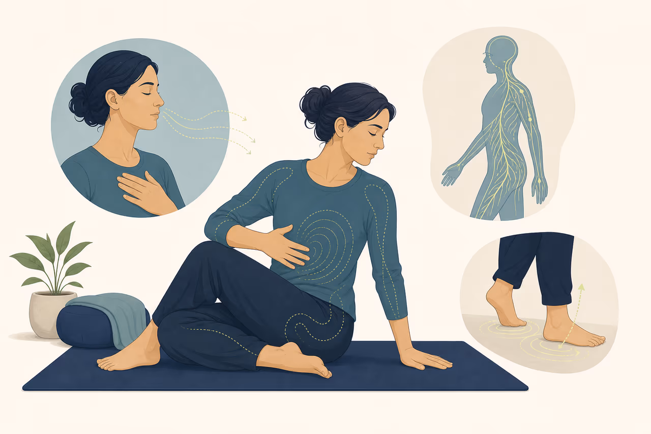 Editorial illustration about what are somatic exercises.