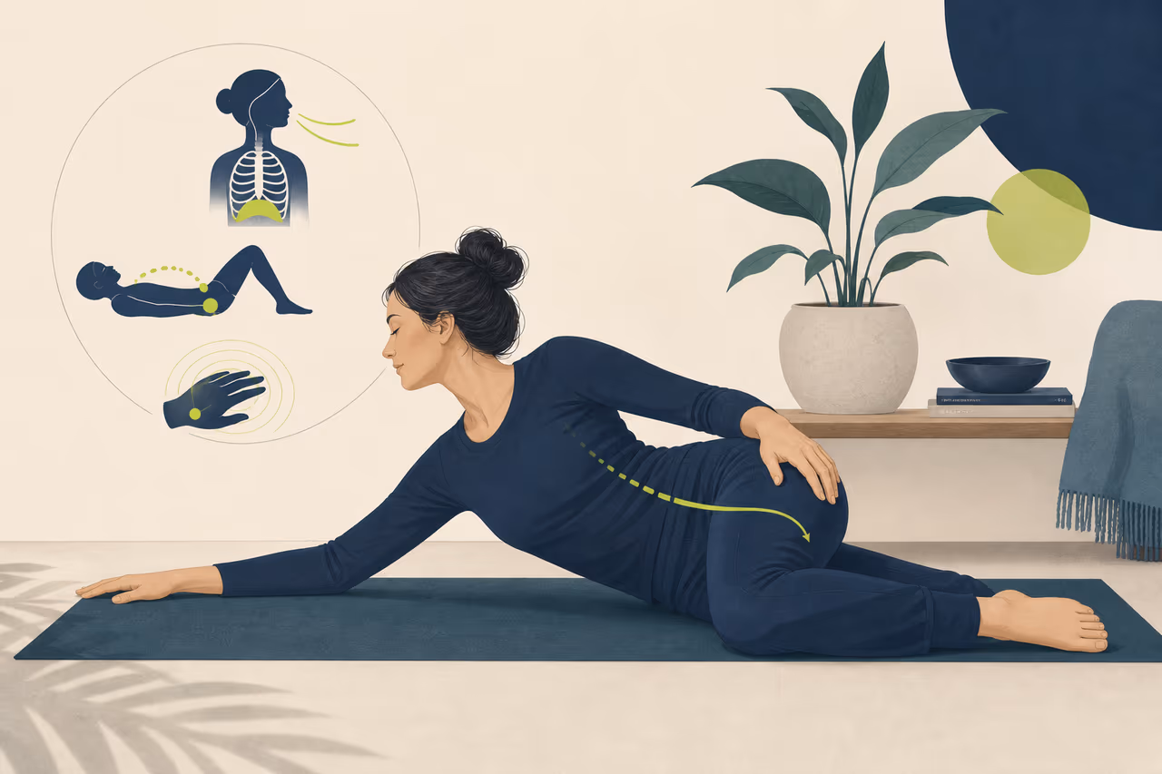 Editorial cover illustration about what are somatic exercises.