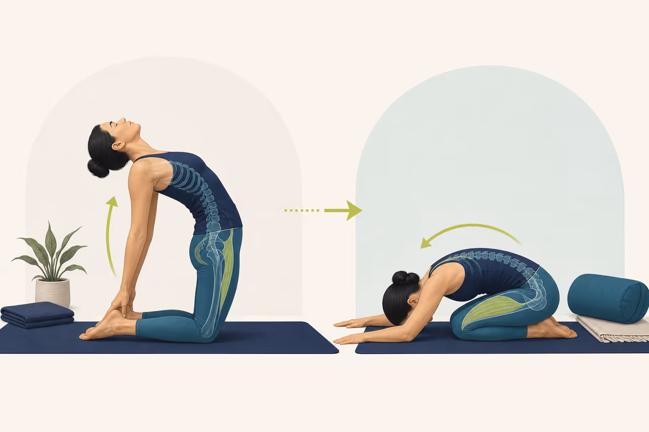 Editorial illustration about what counterpose means in yoga.