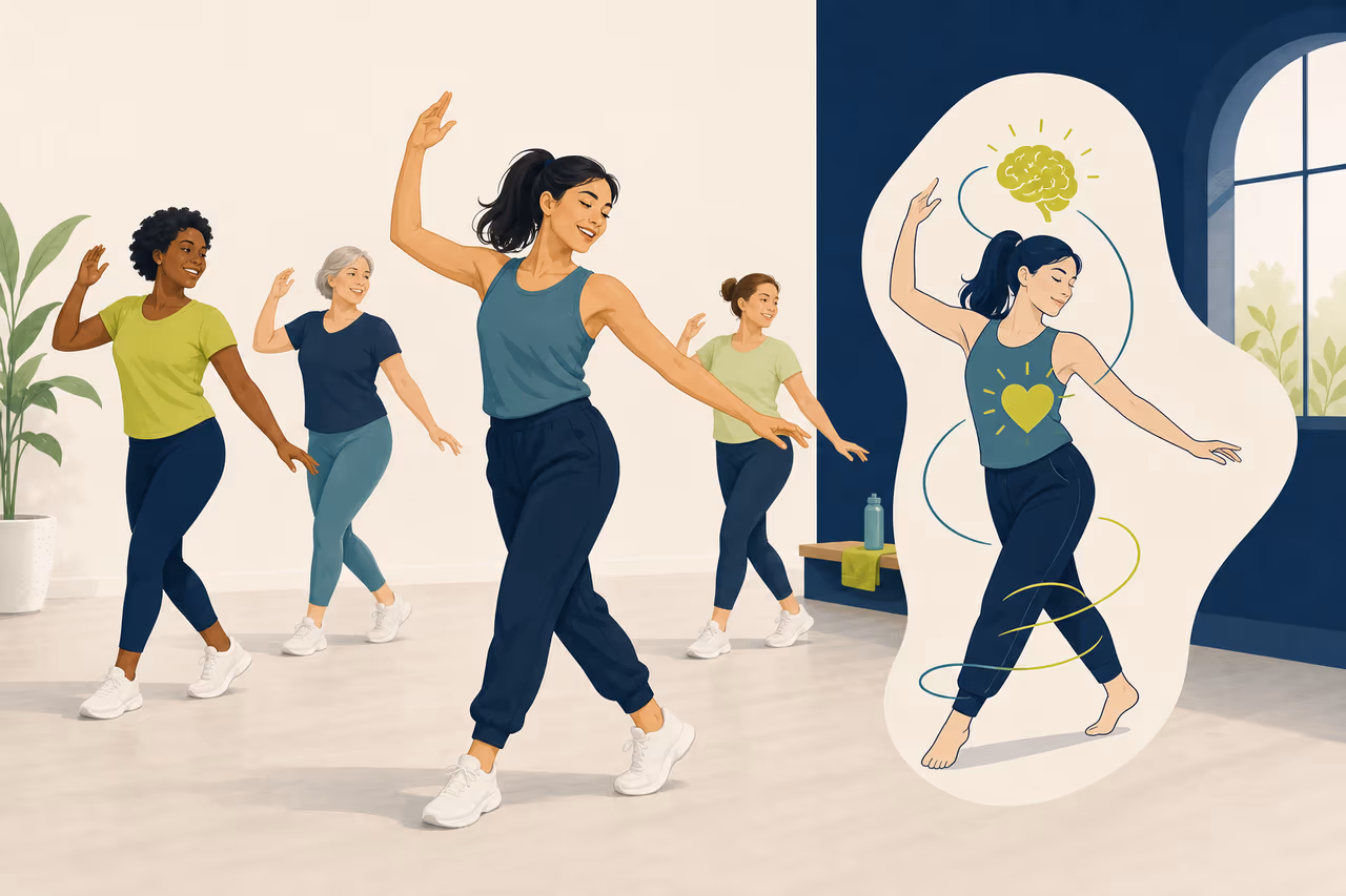 Editorial illustration about what to expect from beginner dance cardio.