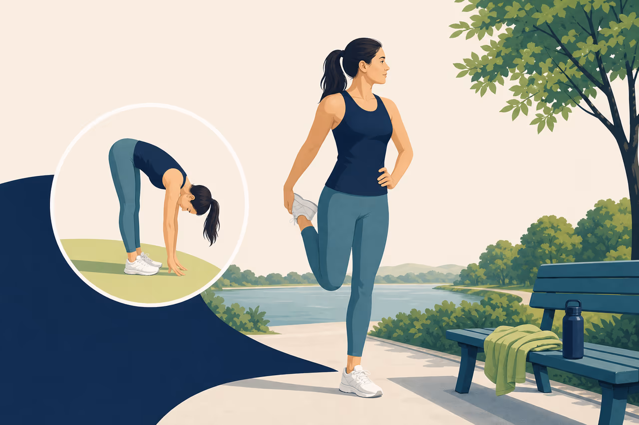 Editorial cover illustration about how to cool down after cardio.