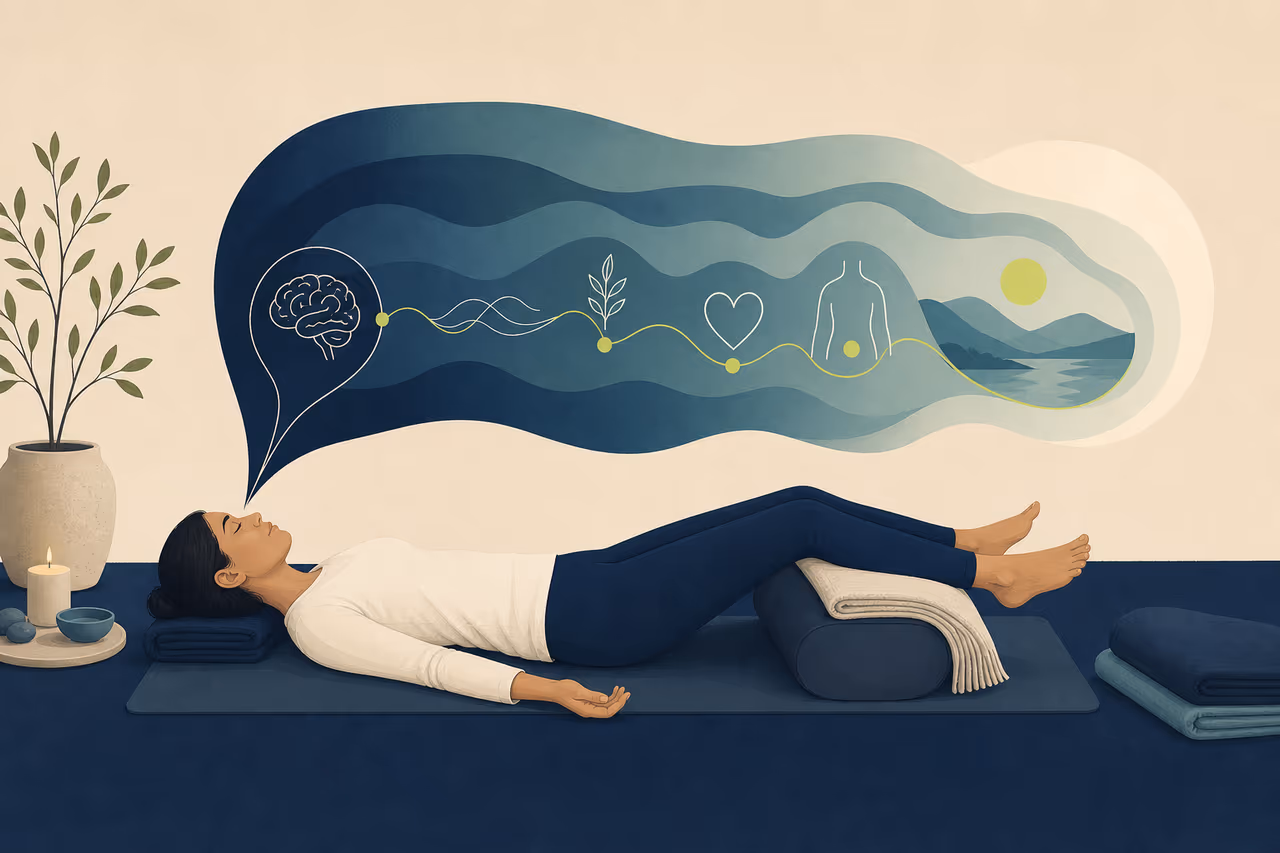 Editorial illustration about what is yoga nidra.