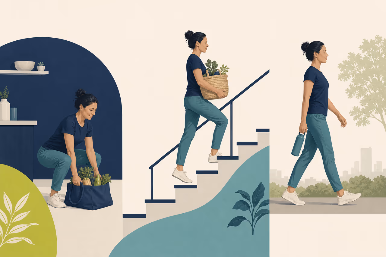 Editorial cover illustration about what functional fitness means.