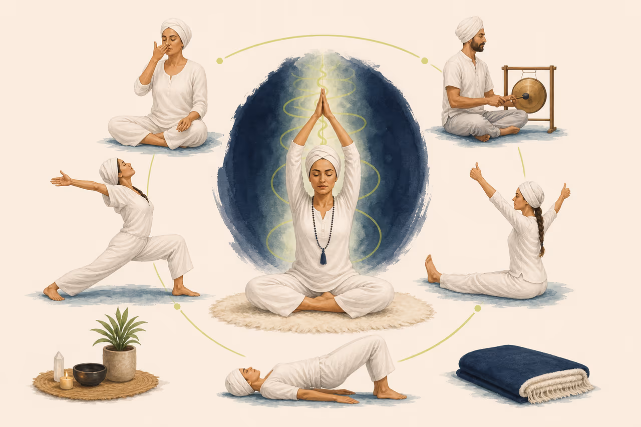 Editorial illustration about what is Kundalini yoga.