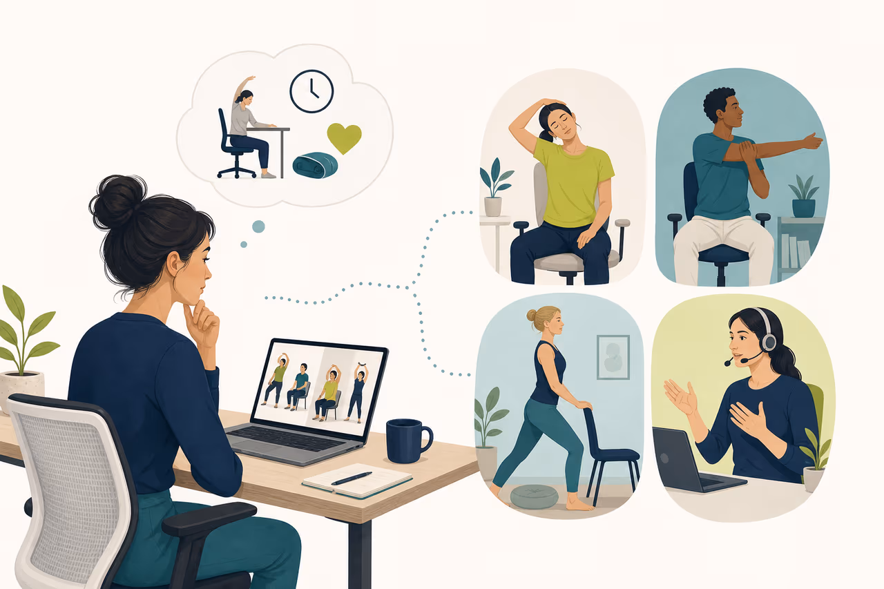 Editorial illustration about how to choose a desk mobility class.