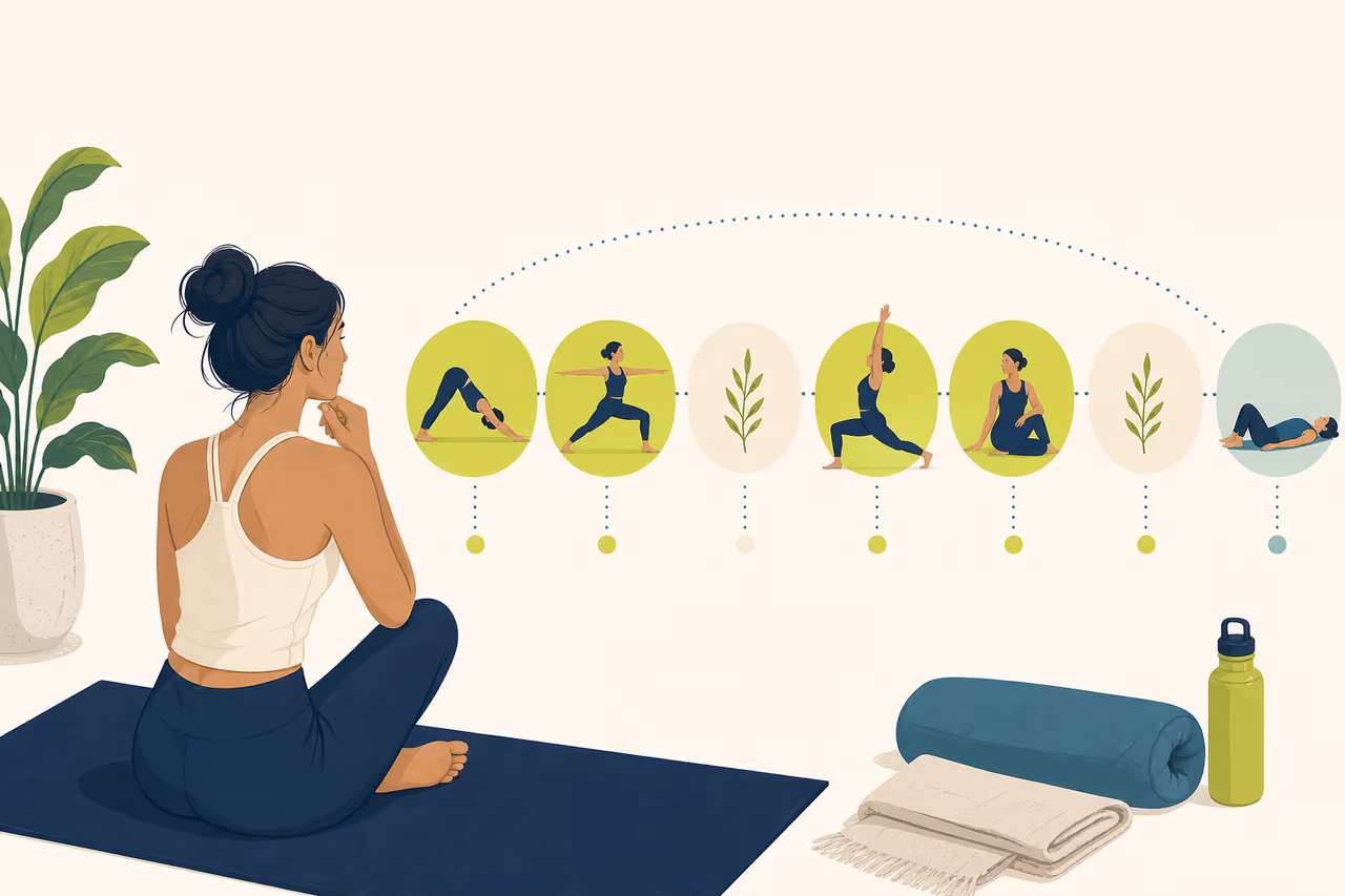 Editorial illustration about how often should a beginner do yoga.