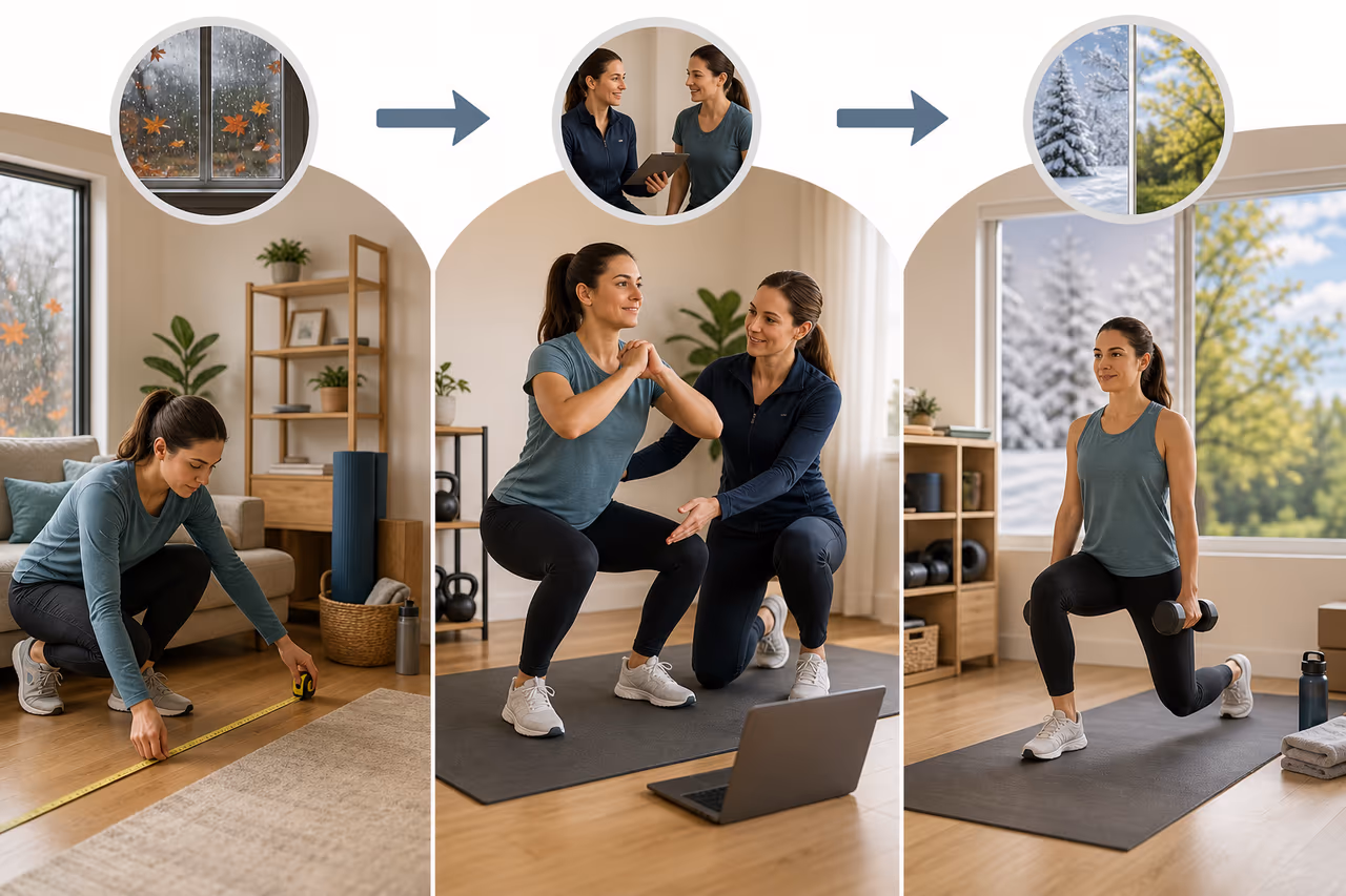 Diagram showing steps to adapt movement routines seasonally