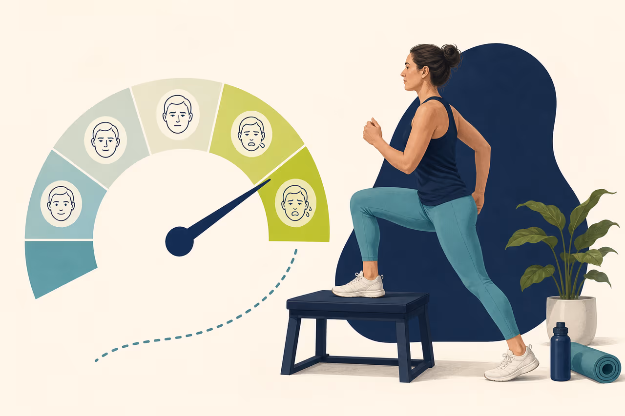 Editorial cover illustration about rate of perceived exertion explained.