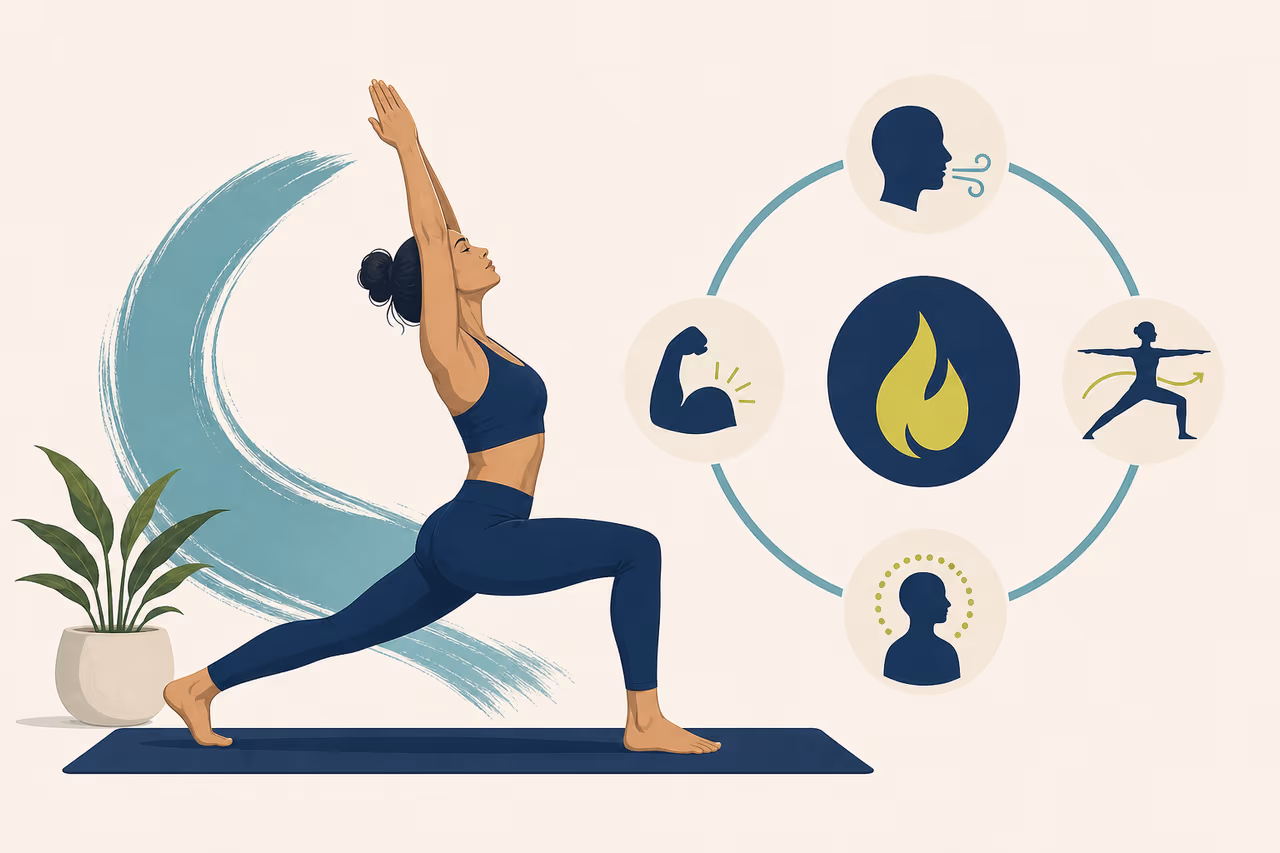 Editorial cover illustration about what is power yoga.
