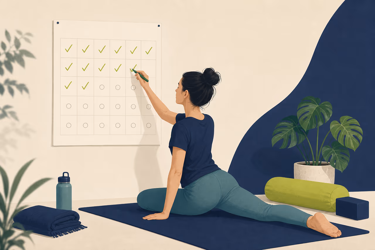 Editorial cover illustration about are 30 day beginner yoga challenges useful.