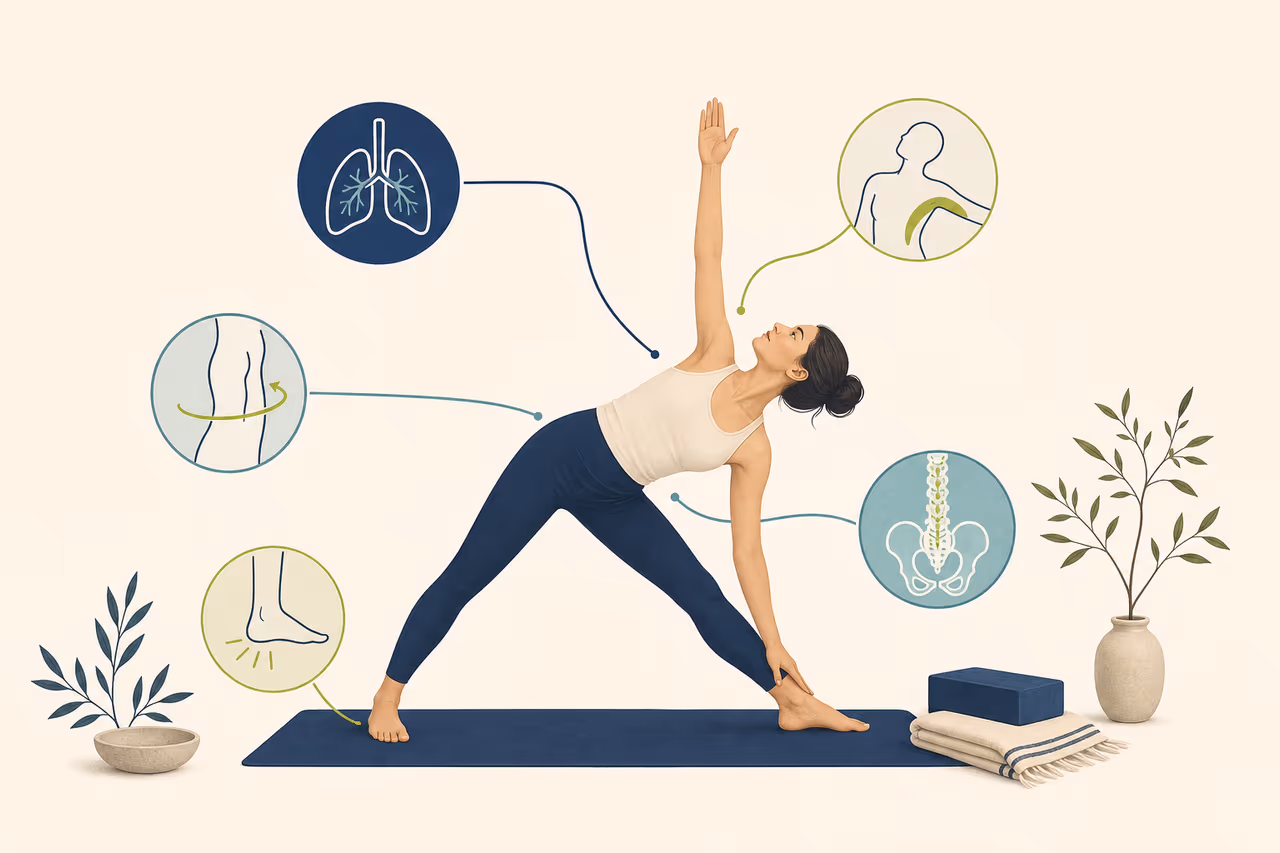 Editorial illustration about yoga pose names and what they mean.