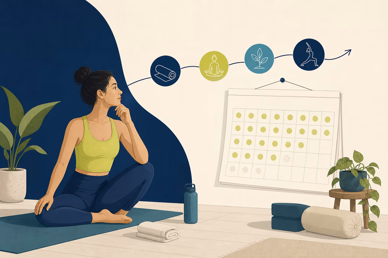 Editorial illustration about are 30 day yoga challenges useful.