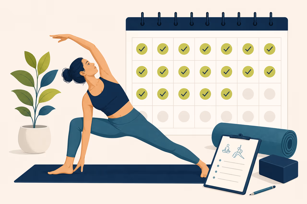 Editorial cover illustration about are 30 day yoga challenges useful.