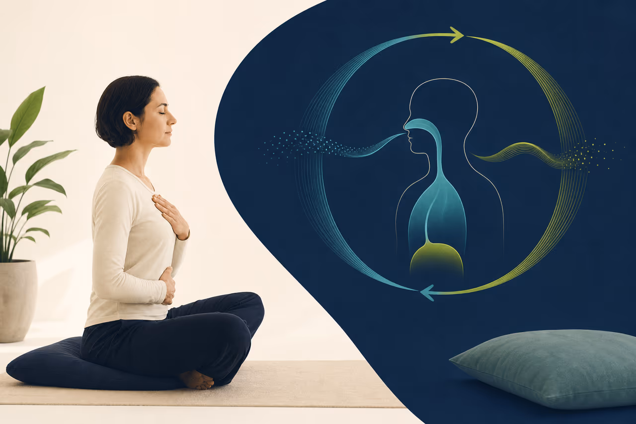 Editorial cover illustration about what is coherent breathing.