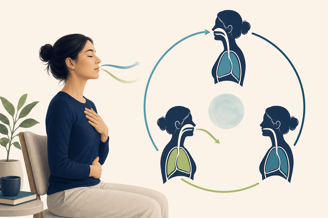Editorial illustration about what is 4 7 8 breathing.