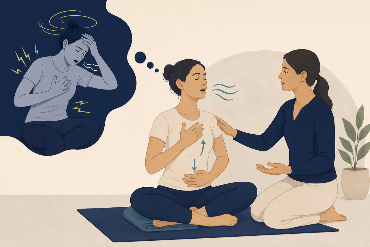 Editorial illustration about why forceful breathing needs qualified instruction.