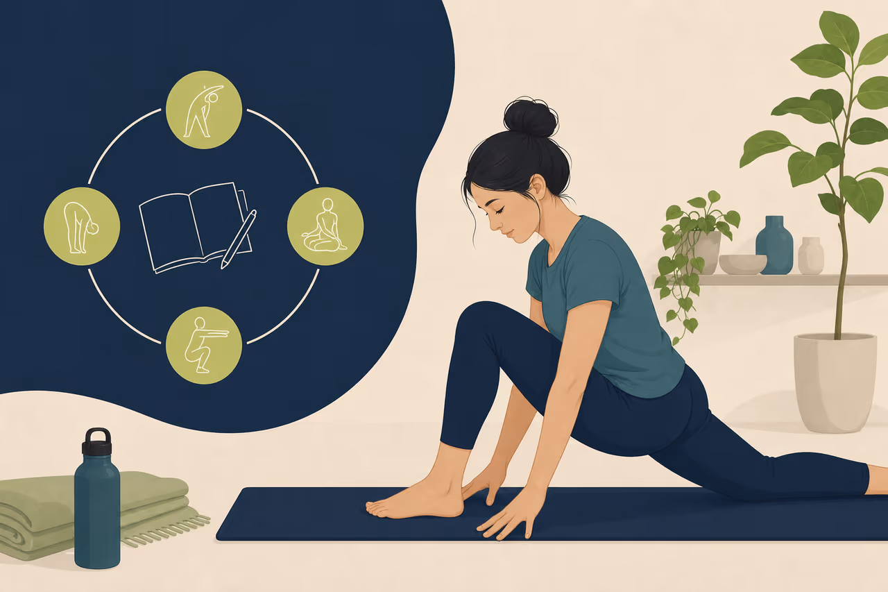 Editorial cover illustration about ways to track mobility progress without comparison.