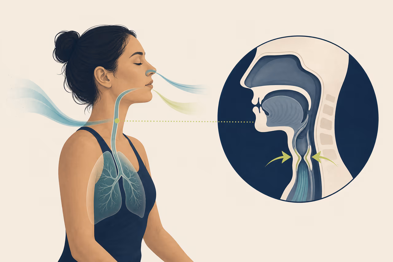 Editorial illustration about what is ujjayi breathing.