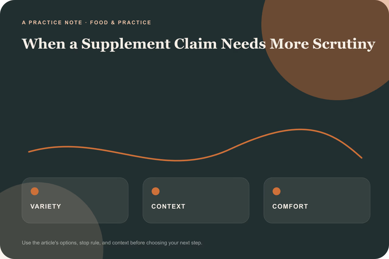 Editorial practice note for when a supplement claim needs more scrutiny.