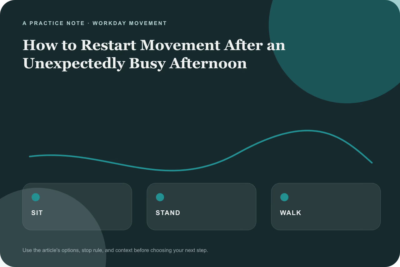 Visual guide for a simple two-minute standing stretch.