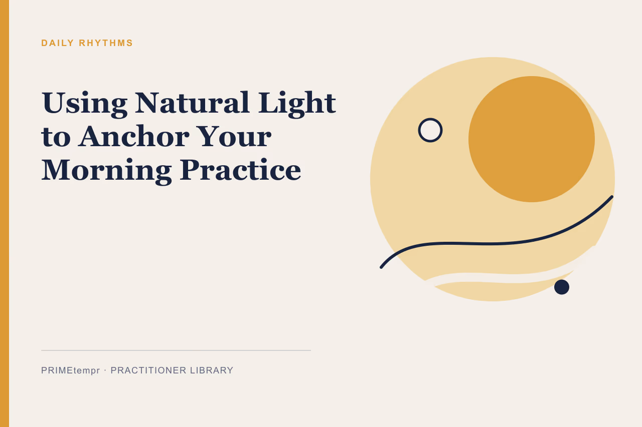 A quiet room illuminated by soft morning sunlight with a simple practice space.