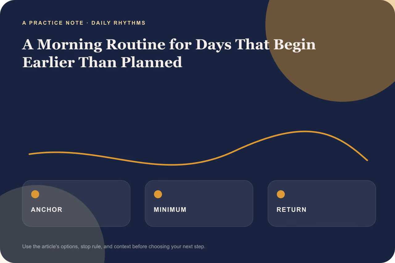 A diagram outlining a decision process for an early morning routine.