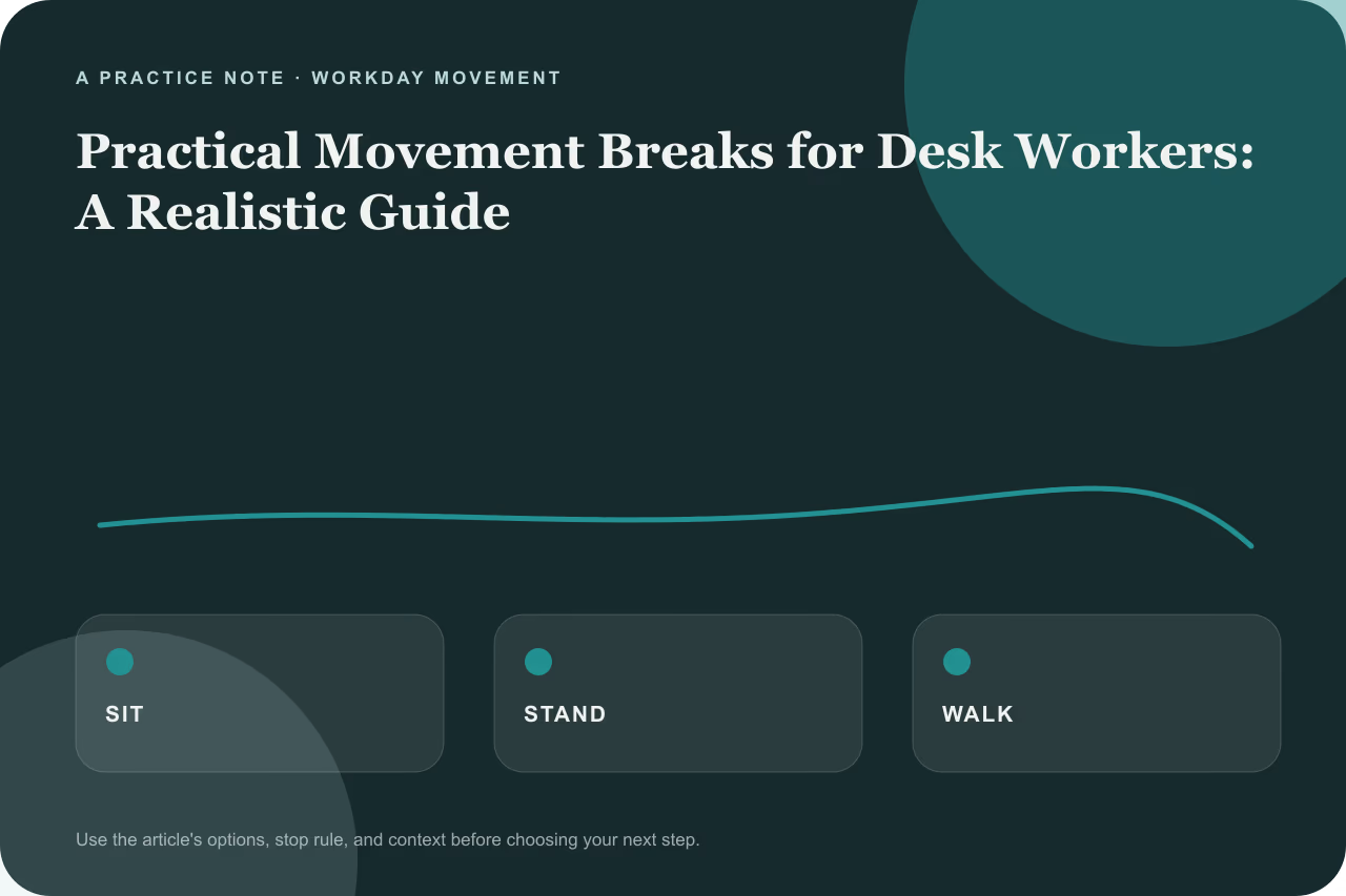 Illustration showing a transition from desk seating to a relaxed standing posture.