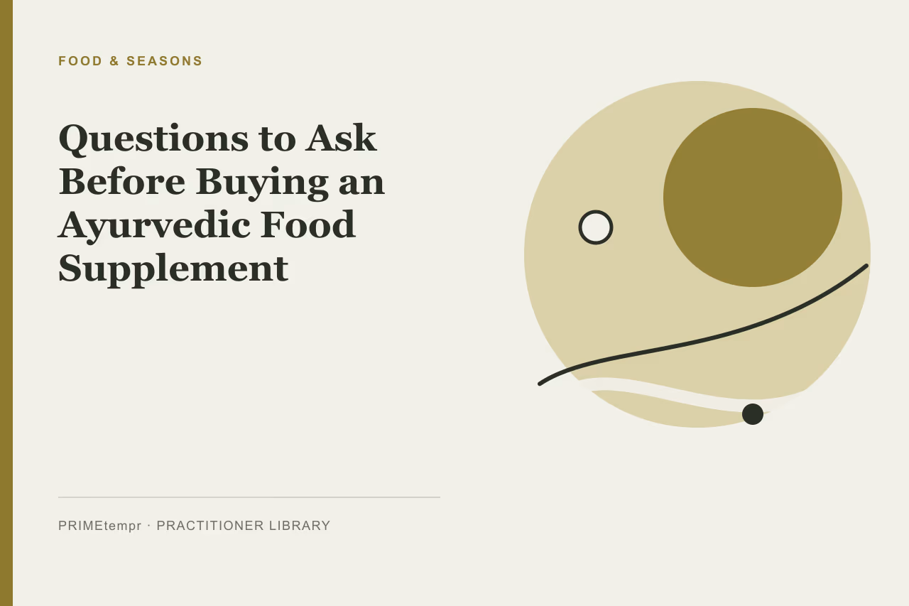 An editorial flat-lay illustration depicting a notebook with evaluation questions alongside herbal elements.
