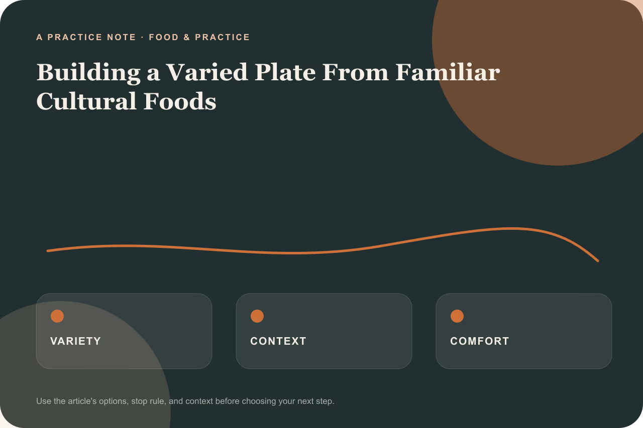 A diagram outlining the four foundational elements of a varied plate.