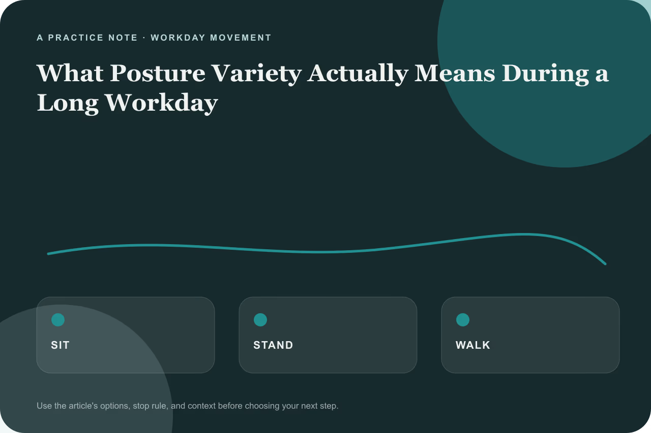 Vector illustration of an office worker taking a brief standing stretch break.