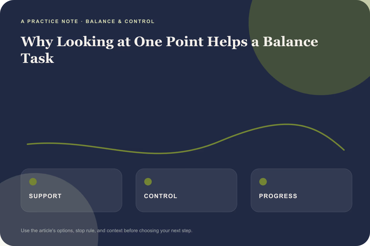 Editorial practice note for why looking at one point can help a balance task.