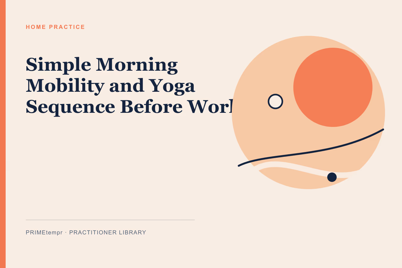A person practicing gentle morning stretches on a yoga mat near a sunlit window.